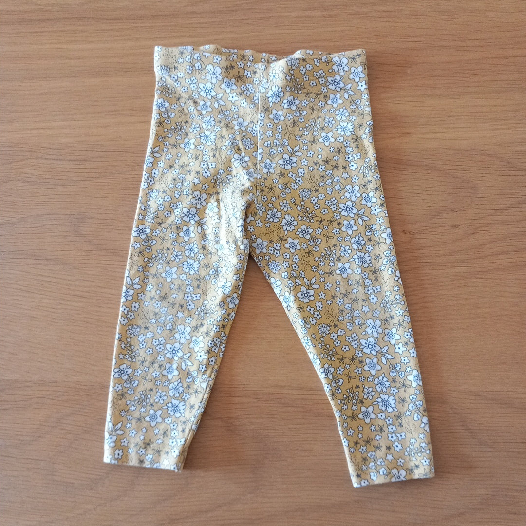 Mustard Floral Print Leggings - Girls 6-9 months - F&F
