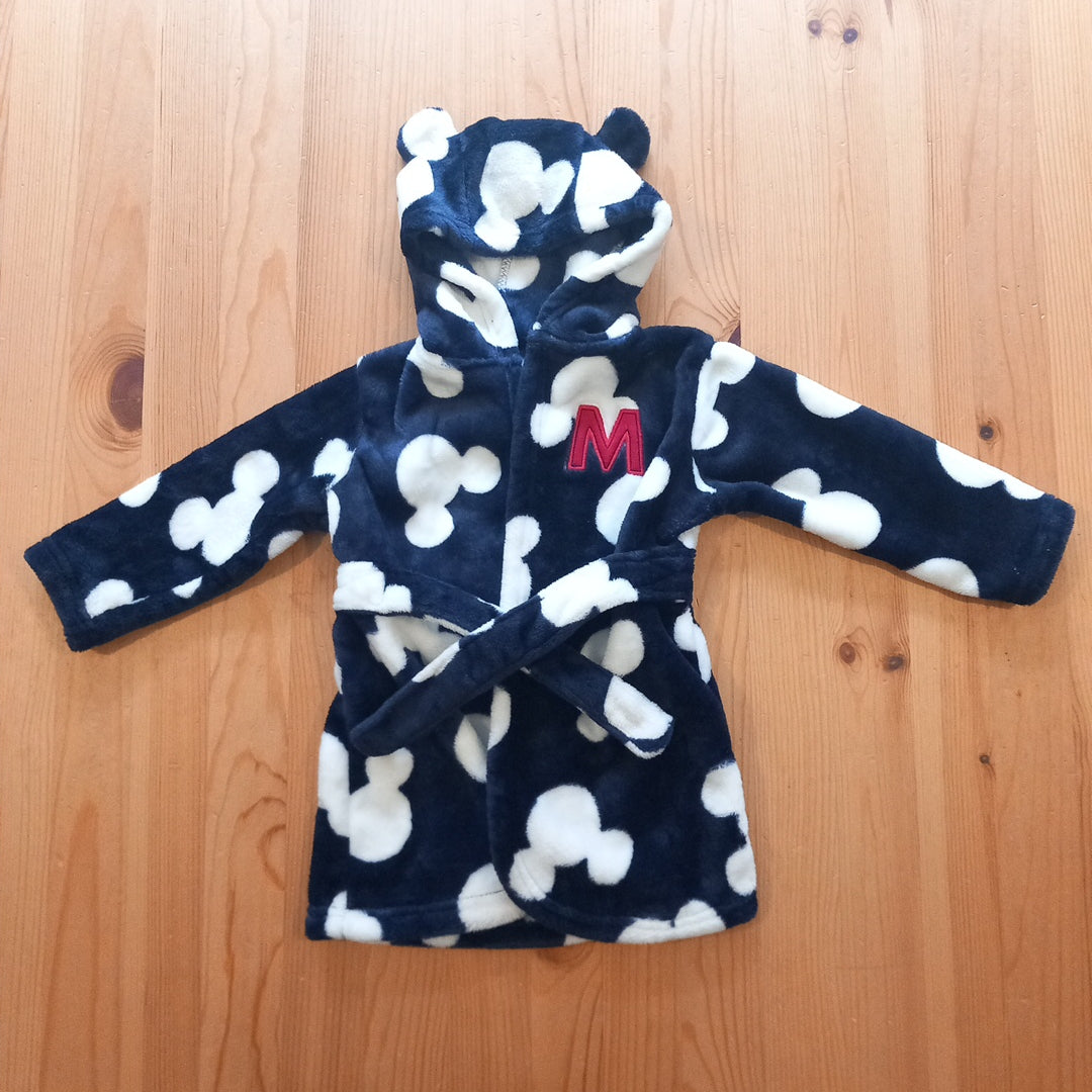 Mickey Mouse Hooded Dressing Gown With Ears - Unisex 9-12 months - George