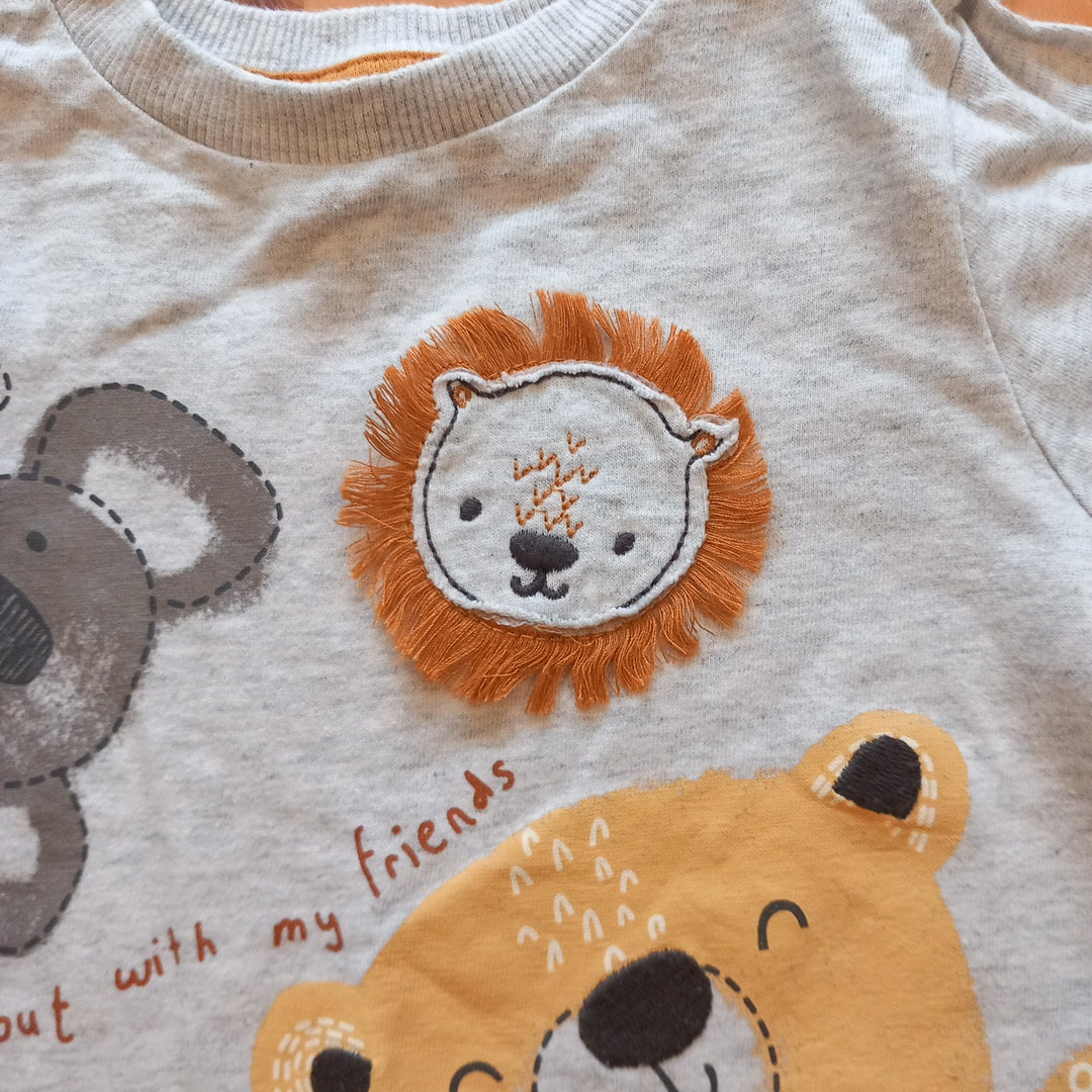 Animals Long Sleeve Top - Unisex 6-9 months - Nutmeg