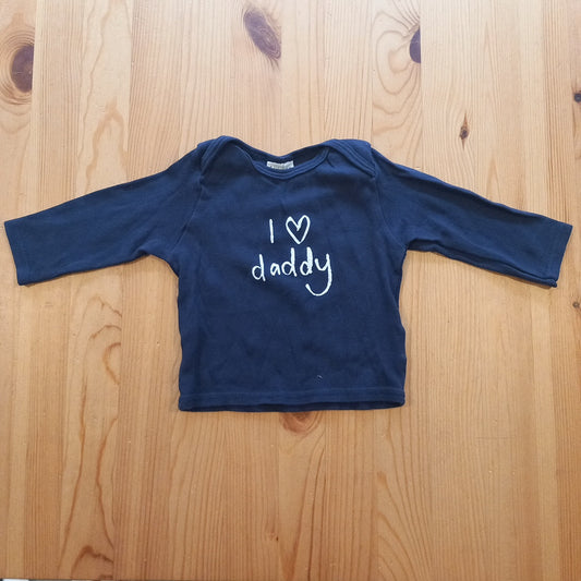 'I Love Daddy, Daddy Loves Me' Navy Long Sleeve Top - Unisex 9-12 months - Babble boom