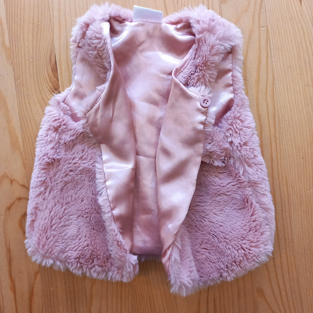 Pink Furry Gilet - Girls 12-18 months - So Cute