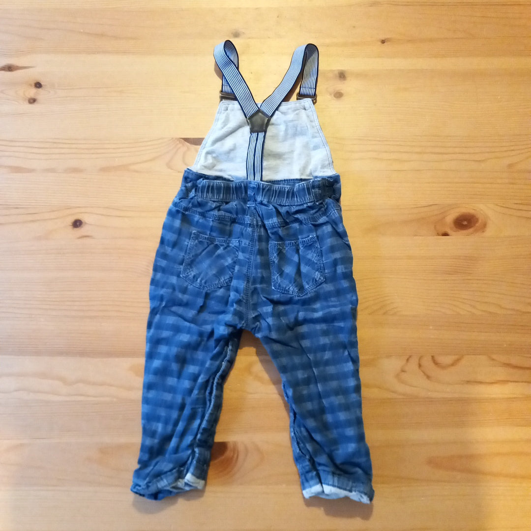 Denim Squares Lined Dungarees - Boys 12-18 months - Matalan
