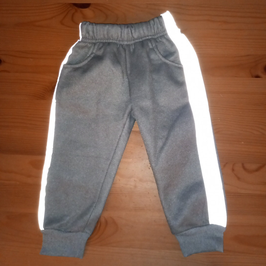 Grey Shiny Reflective Stripes Joggers - Unisex 1 year