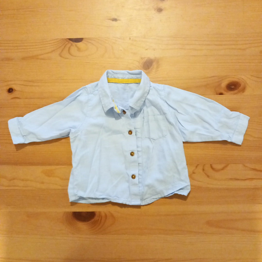 Light Blue Long Sleeve Shirt - Boys 3-6 months - M&S