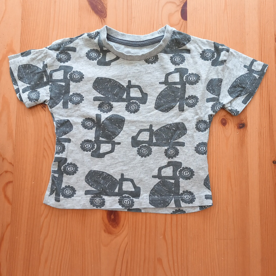 Grey Construction T-Shirt - Boys 9-12 months - Matalan