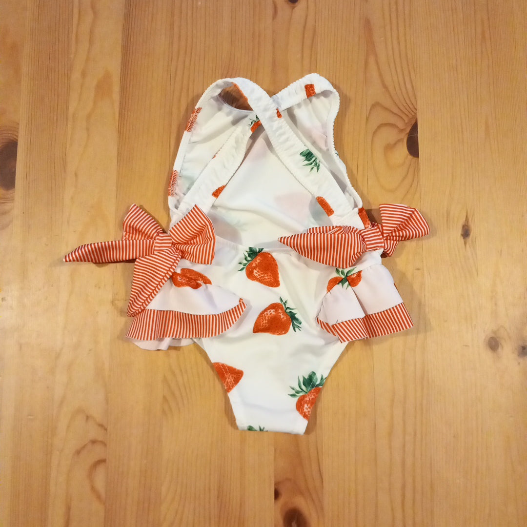 Strawberries With Bows Swimsuit - Girls no size