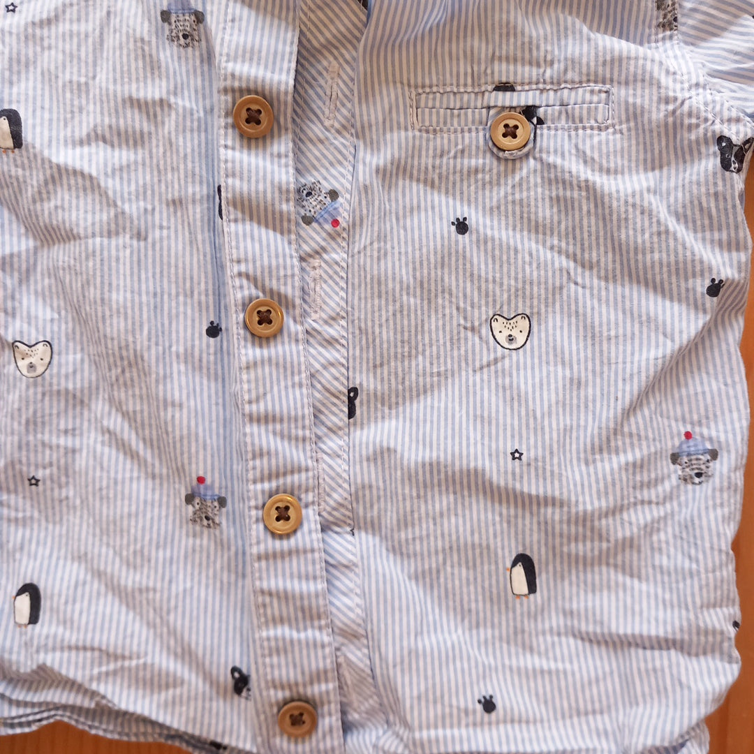 Animals Thin Stripe Long Sleeve Shirt - Boys 3-6 months - George