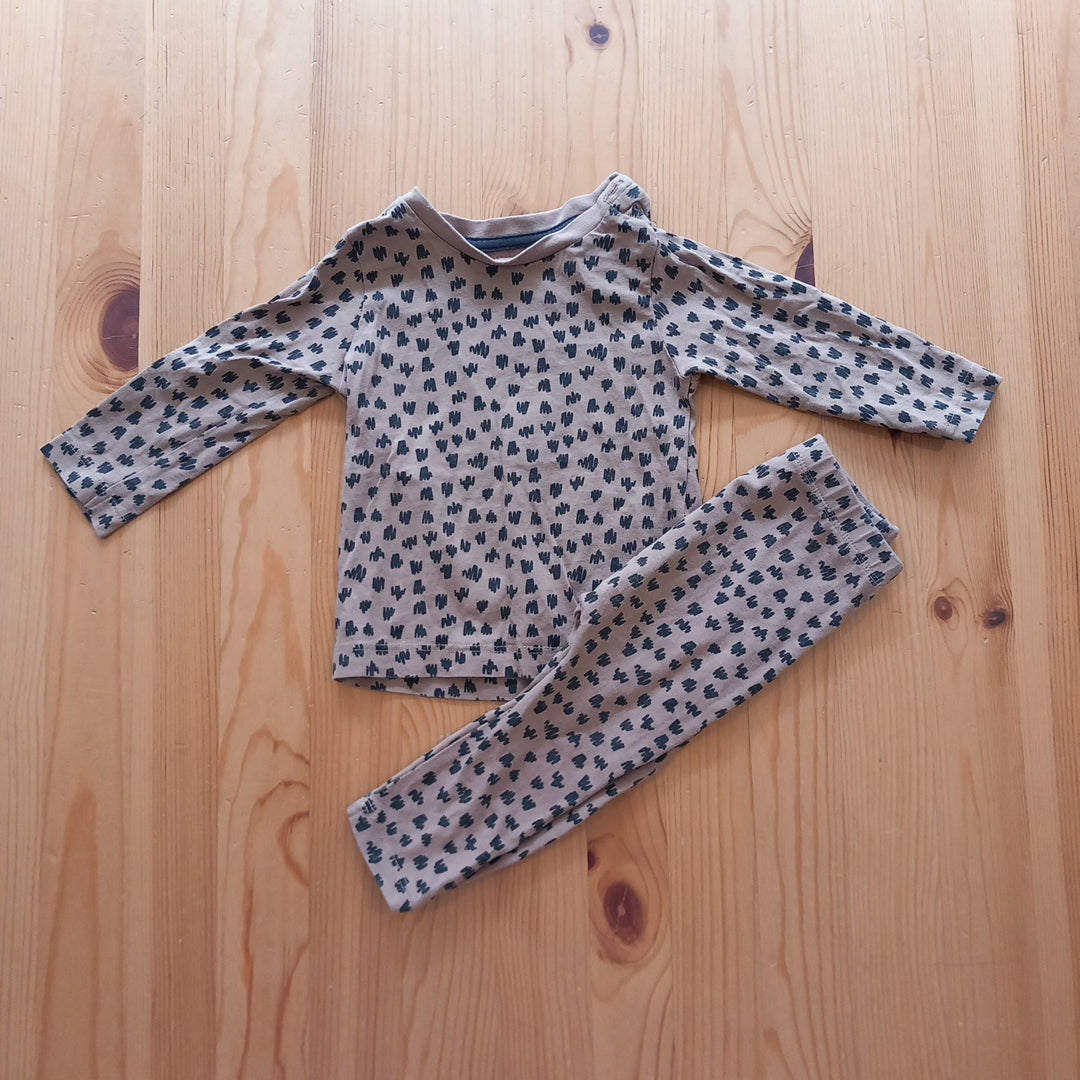 Brown With Black Pattern Long Sleeve Top and Leggings - Girls 6-9 months - Matalan