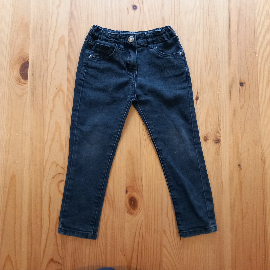 Black Jeans With Adjustable Waistband (some light wear) - Girls 4-5 years - Primark
