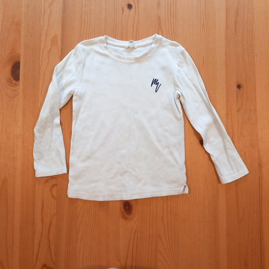 Playwear (few small marks on back) White Long Sleeve Top - Boys 4-5 years - River Island
