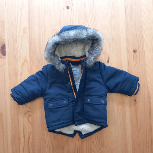 Navy Hooded Coat - Boys 0-3 months - Primark