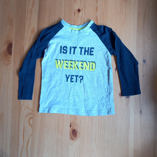 'Is It The Weekend Yet?' Pyjama Top - Boys 6 years - Matalan