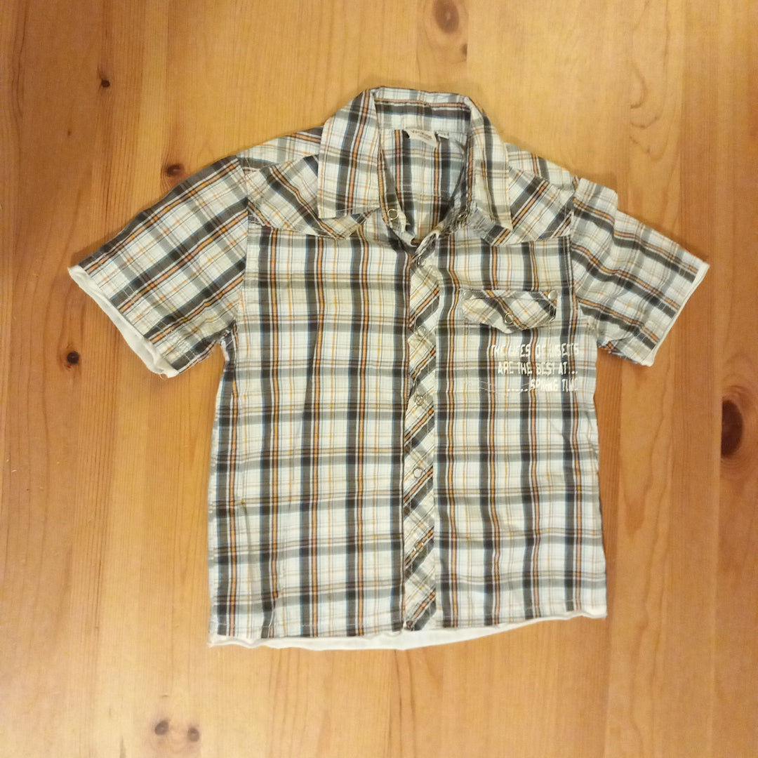 Checked Shirt With Words - Boys 7- 8 years - Kappahl