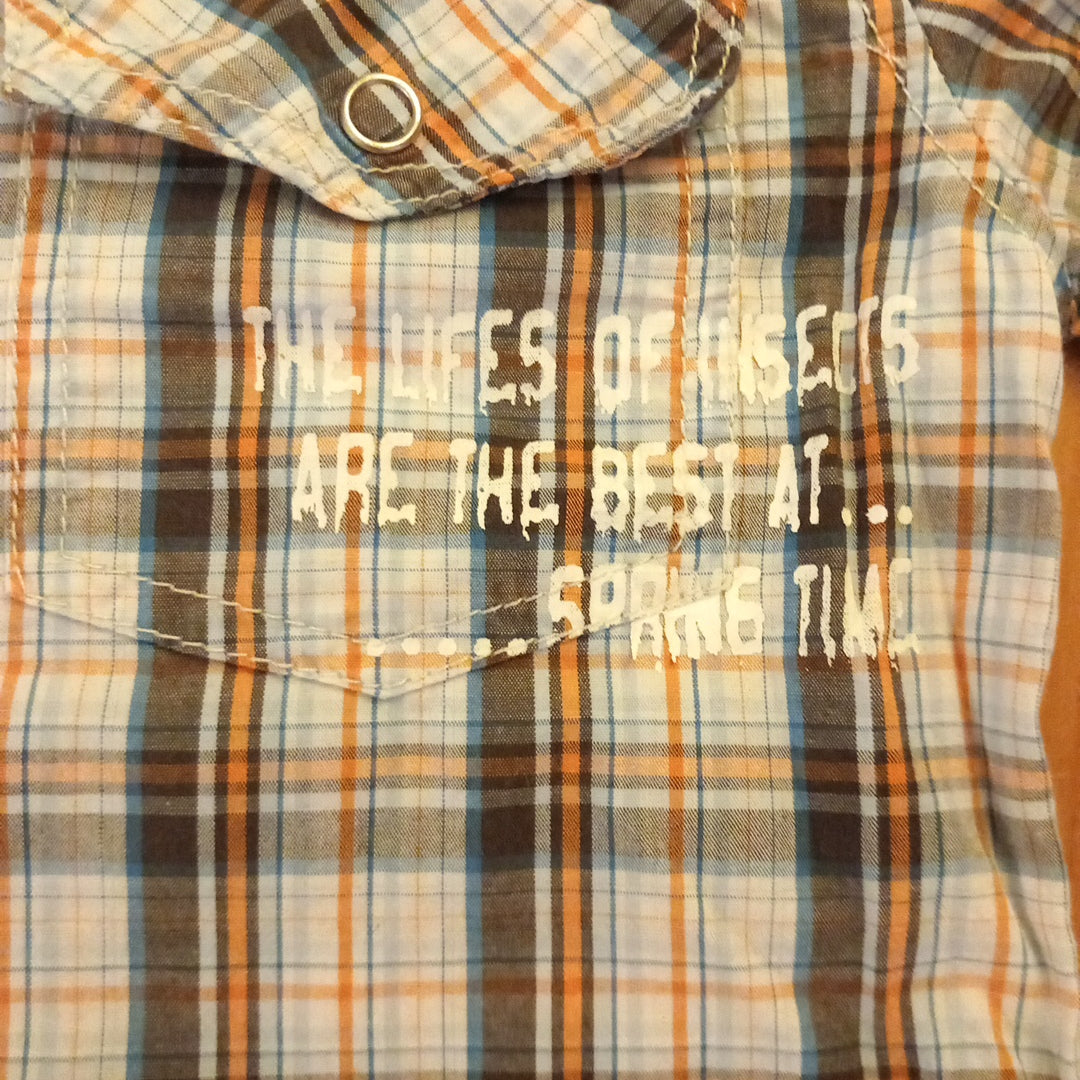Checked Shirt With Words - Boys 7- 8 years - Kappahl