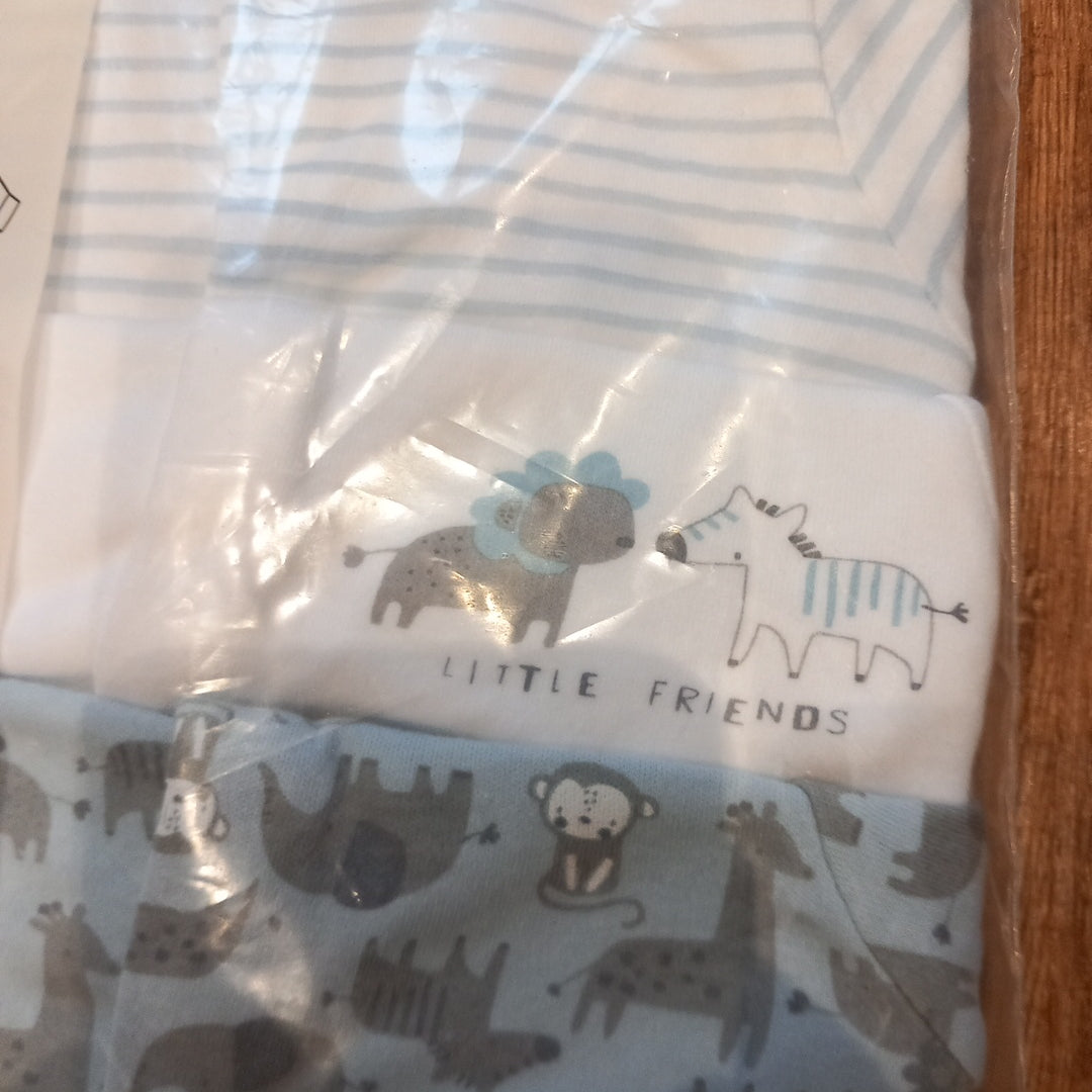 3 Pack Long Sleeve Sleepsuits (BNWT) - Boys 0-3 months - Peacocks