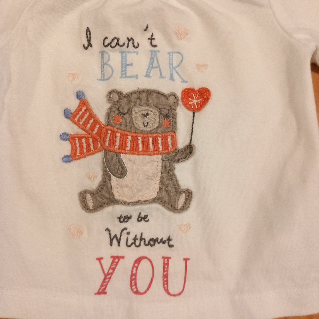 Long Sleeve 'I Can't Bear To Be Without You' Top - Girls up to 1 month - F&F