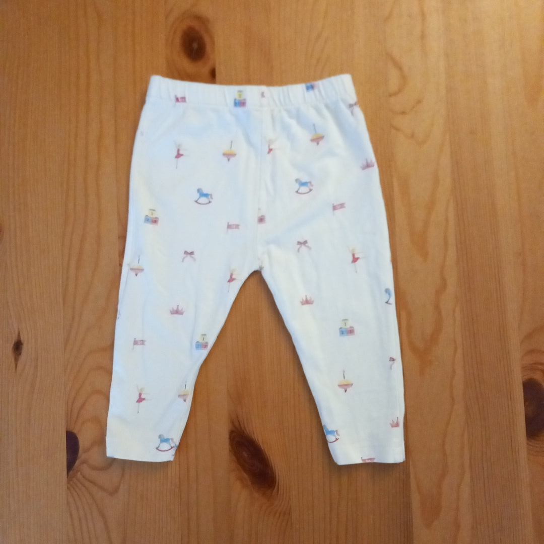 Pink Lightweight Quilted Jacket, Striped Ballerina Top & Toys Trousers - Girls 6-9 months - Maine