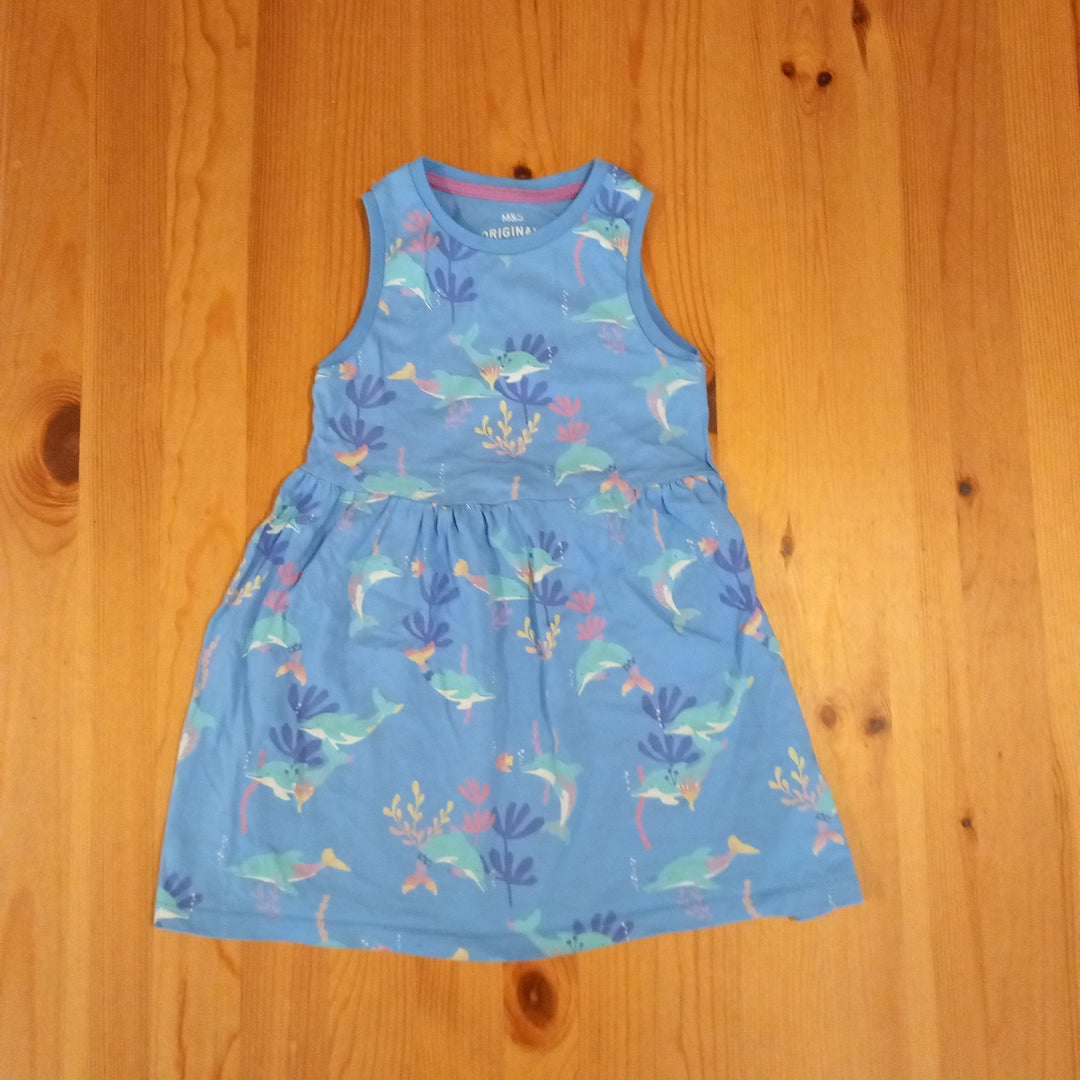 Sleeveless Sealife Dress - Girls 4-5 years - M&S