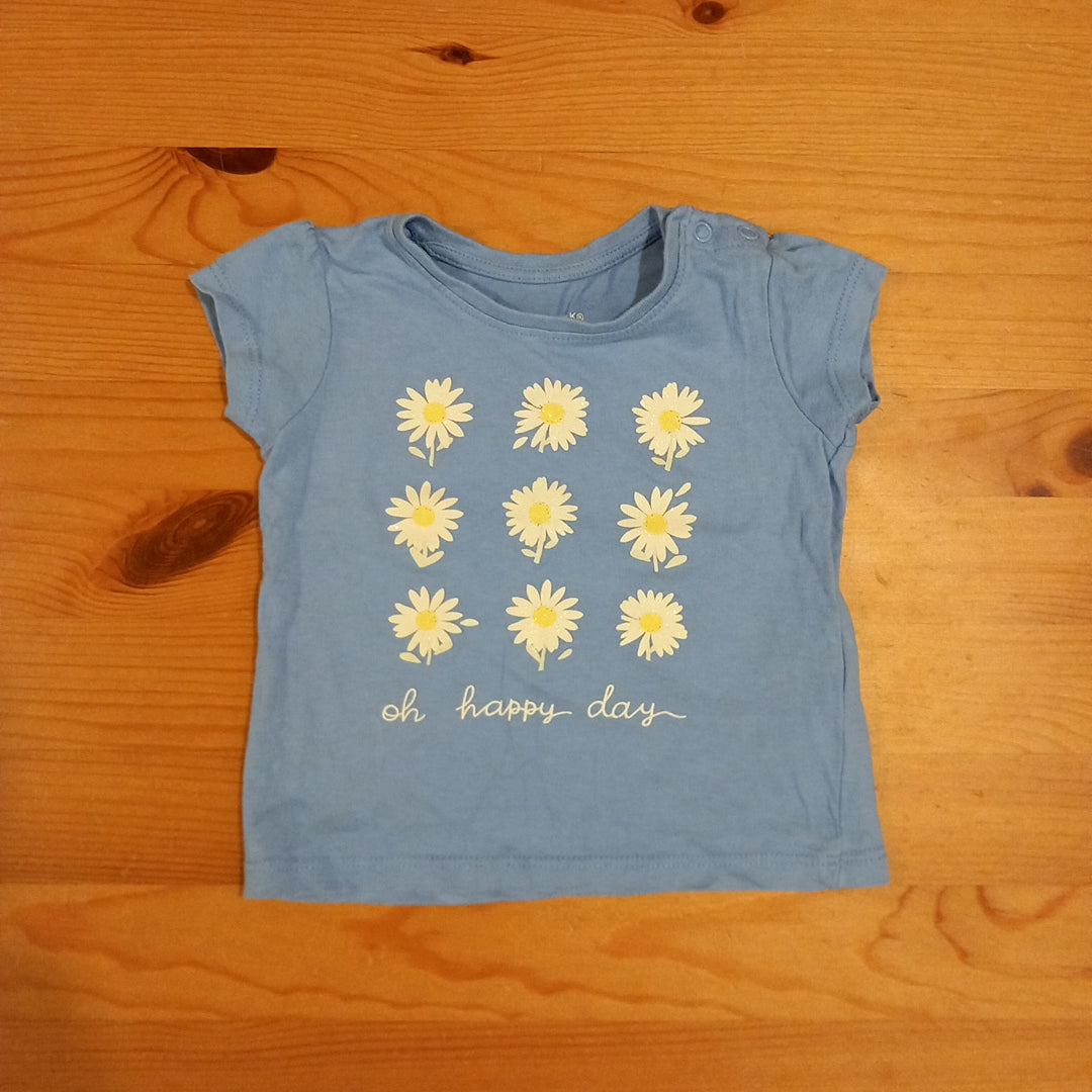 Light Blue 'Oh Happy Day' T-Shirt - Girls 6-9 months - Primark
