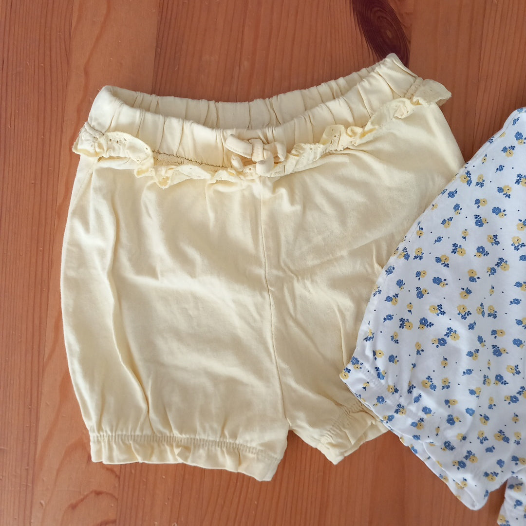 2 x Pairs Of Shorts (Yellow & Floral) - Girls 18-23 months - Matalan