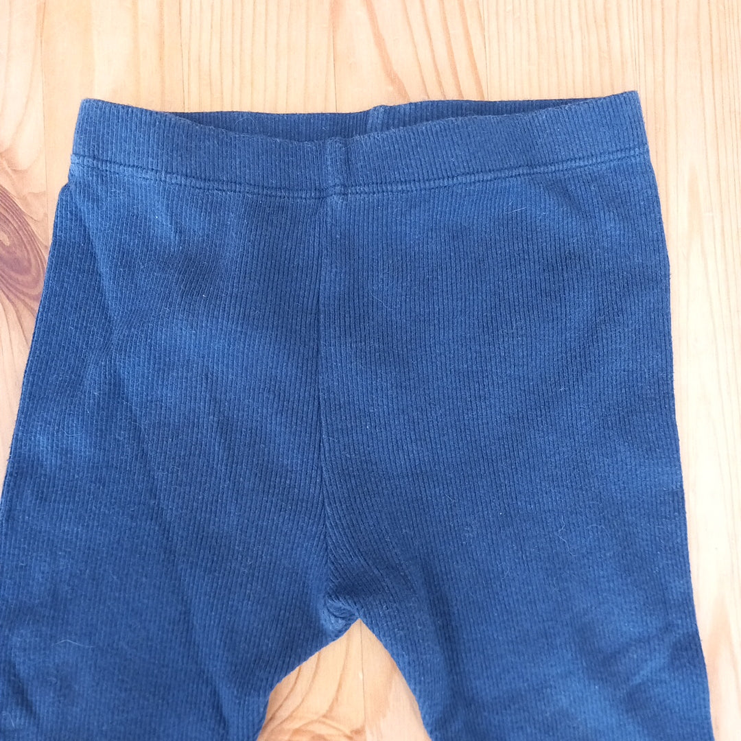 Navy Ribbed Leggings - Unisex 9-12 months - M&S