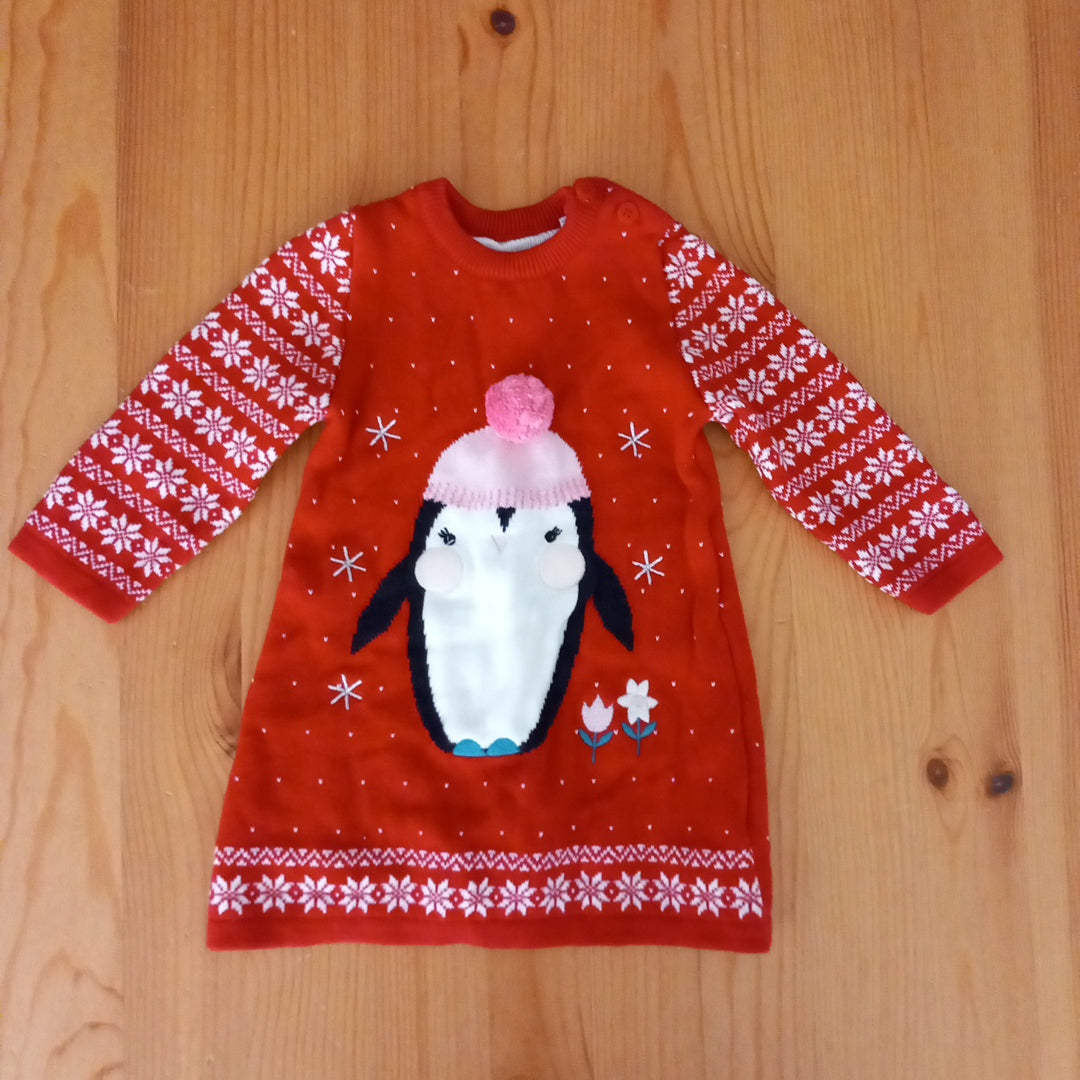 Red Penguin Dress - Girls 0-3 months - Mini Club