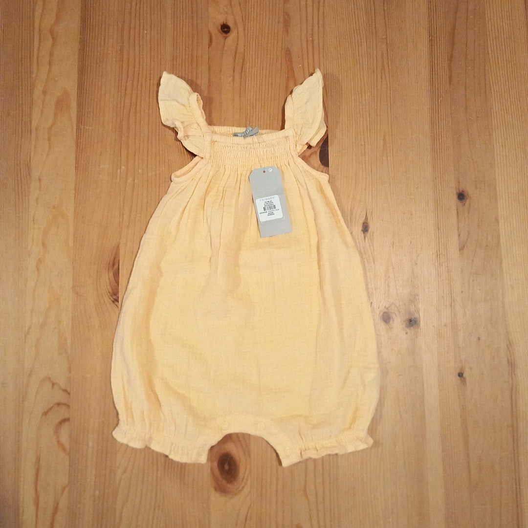 Light Orange Sleeveless Romper (BNWT) - Girls 6-9 months - Primark