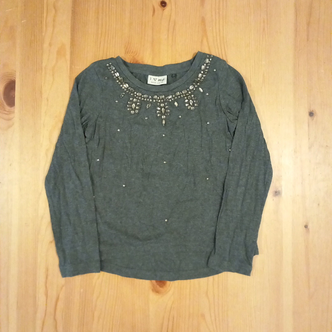 Grey Long Sleeve Top With Decoration - Girls 7 years - Next