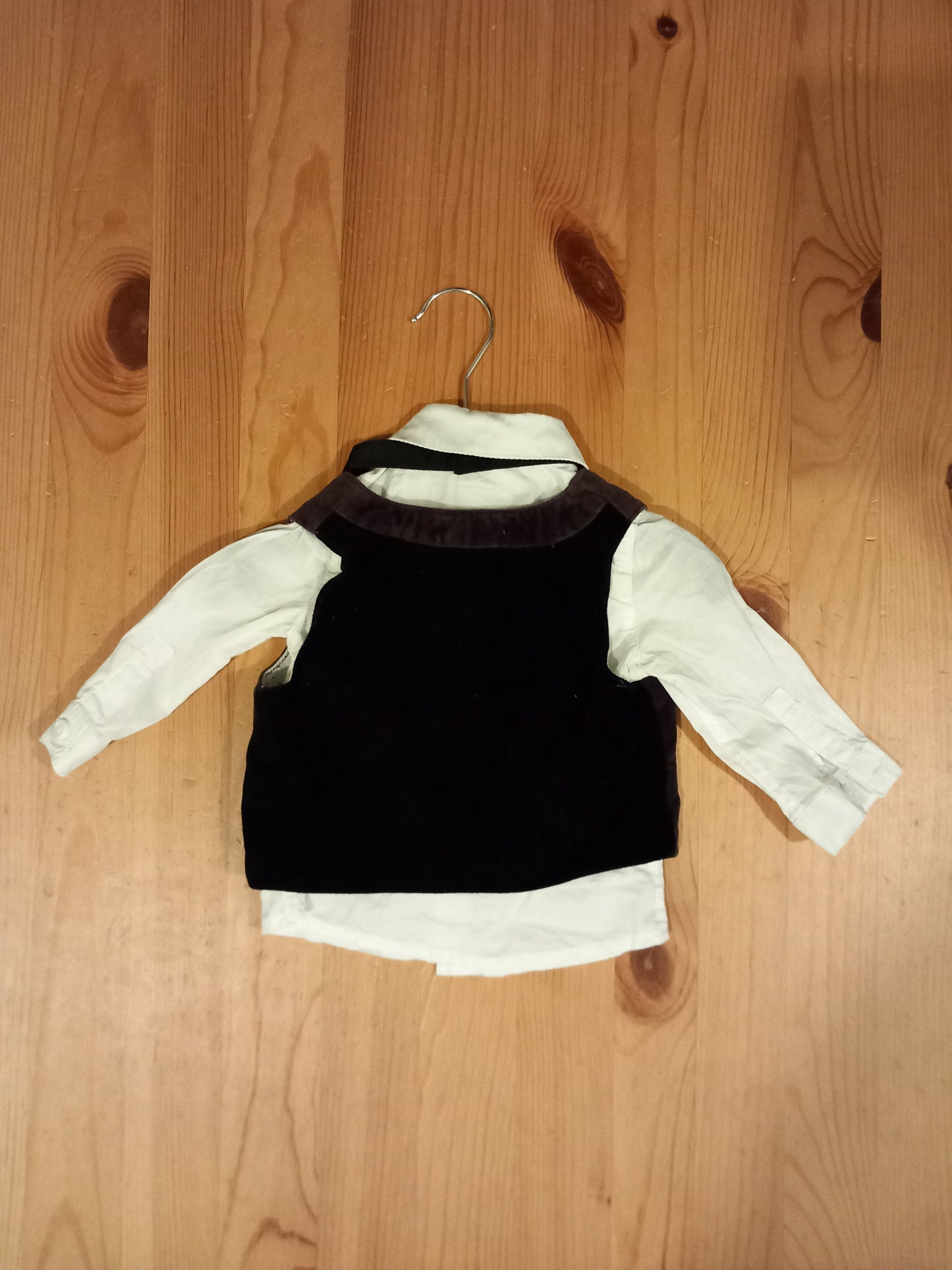 Shirt, Velvet Feel Waistcoat And Tie, Boys 3-6 months - Mamas and Papas