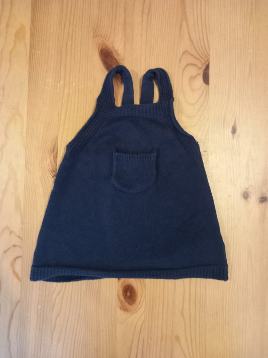Navy Knitted Style Pinafore - Girls 6-9 months - F&F