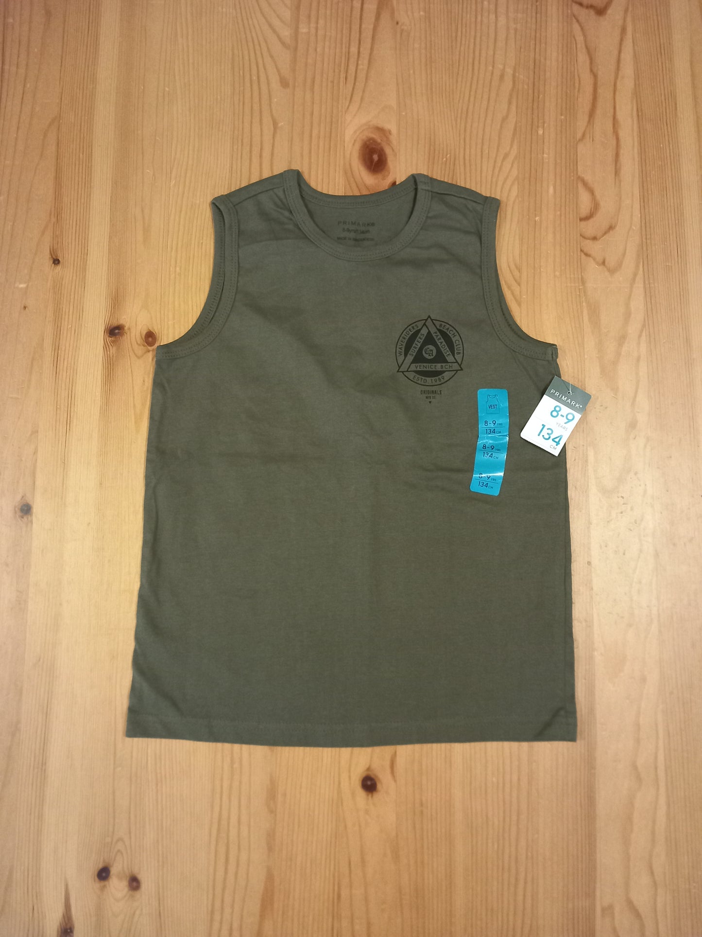 Khaki Green Vest Top (BNWT) - Boys 8-9 years - Primark