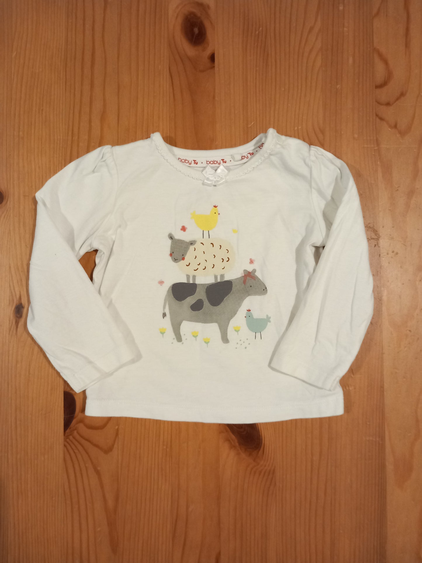 3 x Long Sleeve Tops - Girls 6-9 months - TU