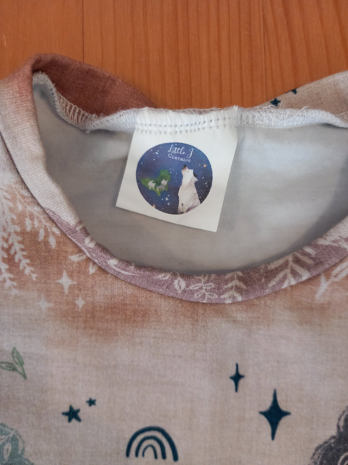 Handmade Nature & Clouds Short Sleeve Dress - Girls 4-5 years - Little J Clothing