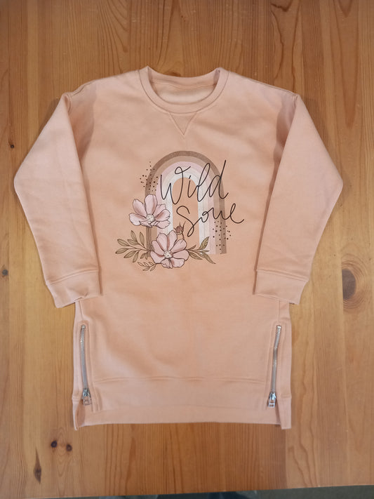 Light Pink 'Wild Soul' Sweatshirt Style Tunic - Girls 6 years - Brand unknown