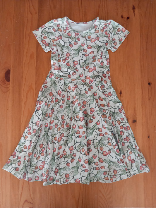 Handmade Strawberries Dress - Girls 5-7 years - Bella & Coco