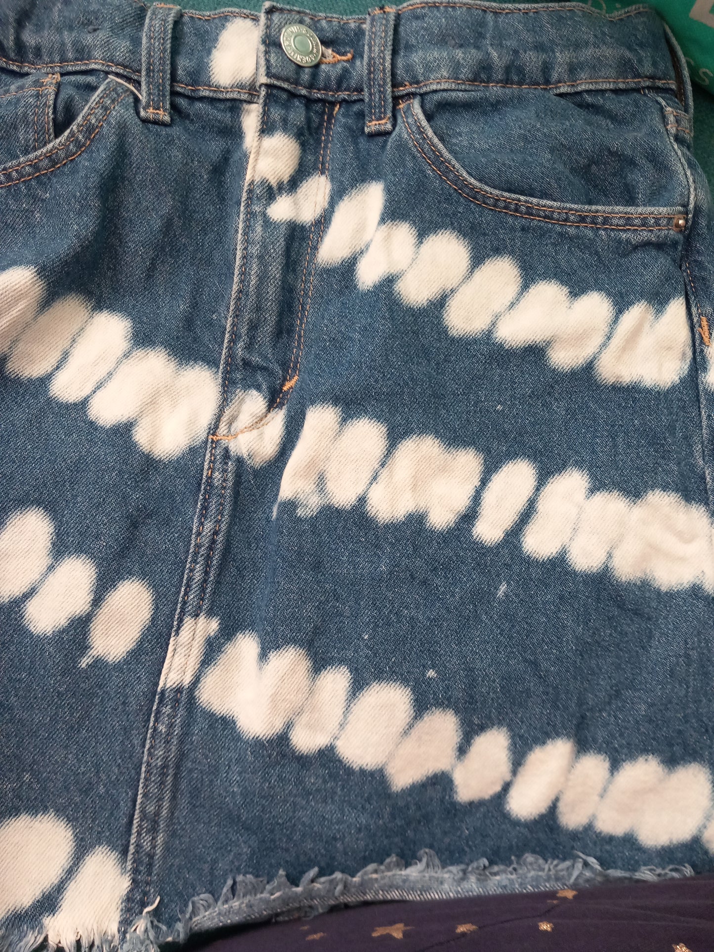 Tie Dye Style Denim Skirt With Adjustable Waistband - Girls 11-12 years - H&M