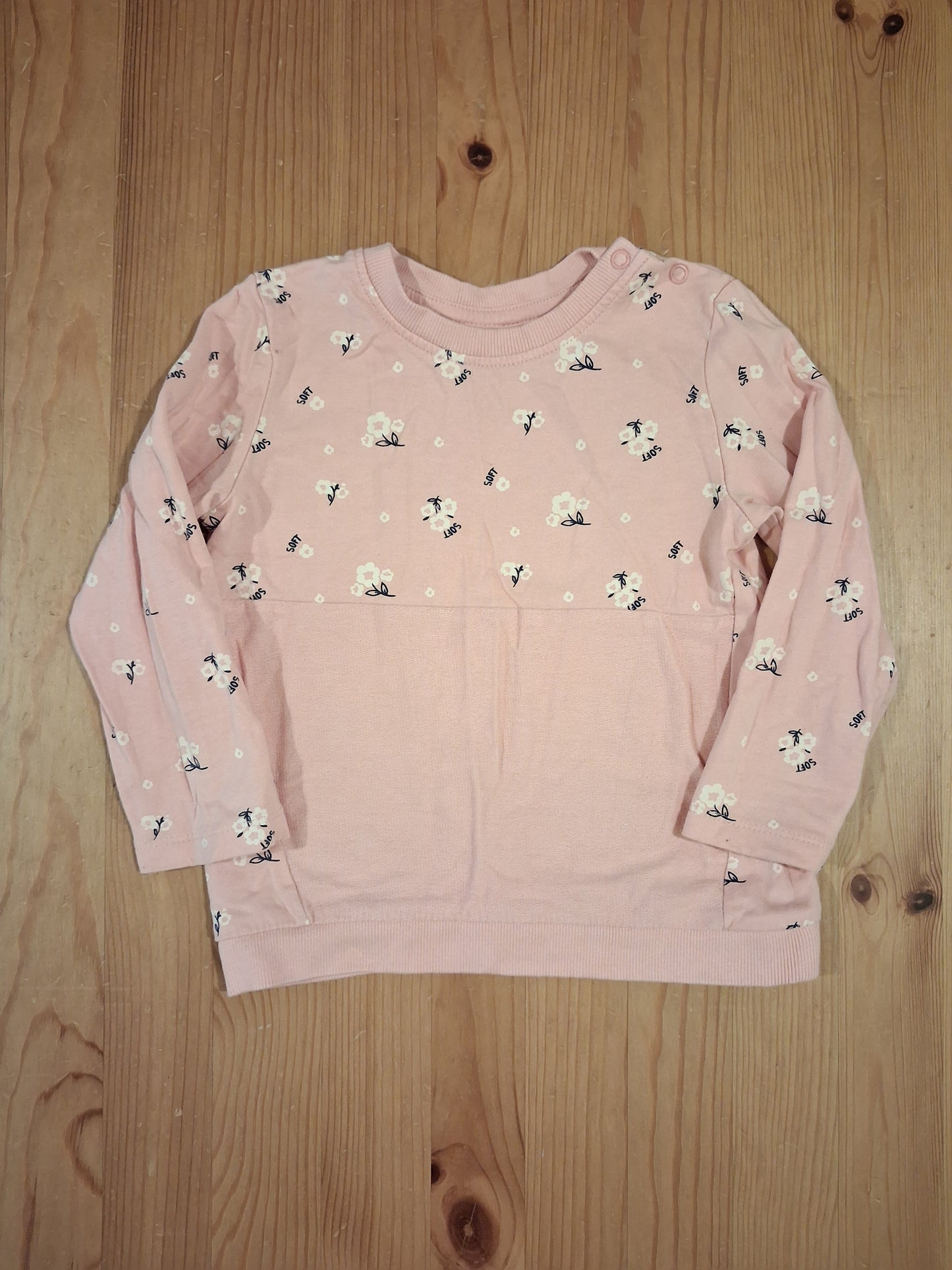 Light Pink Floral Joggers & Lightweight Sweatshirt Set - Girls 2-3 years - So Cute