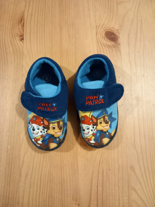Paw Patrol Slippers - Boys Child Size 8 - Matalan