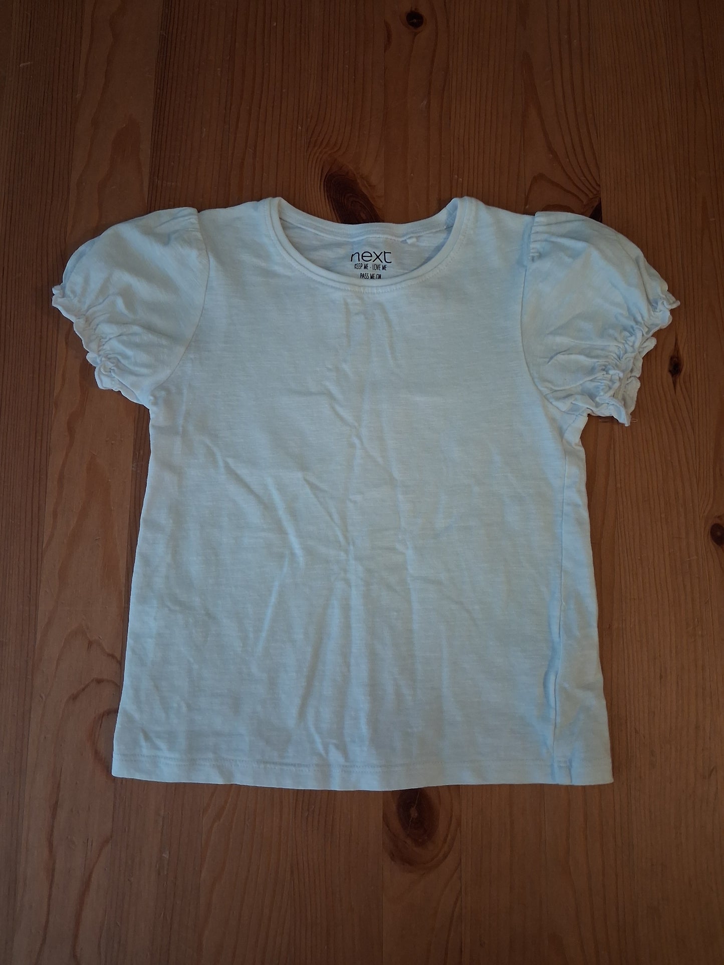 White T-Shirt with Feature Sleeves - Girls 3-4 years - Next