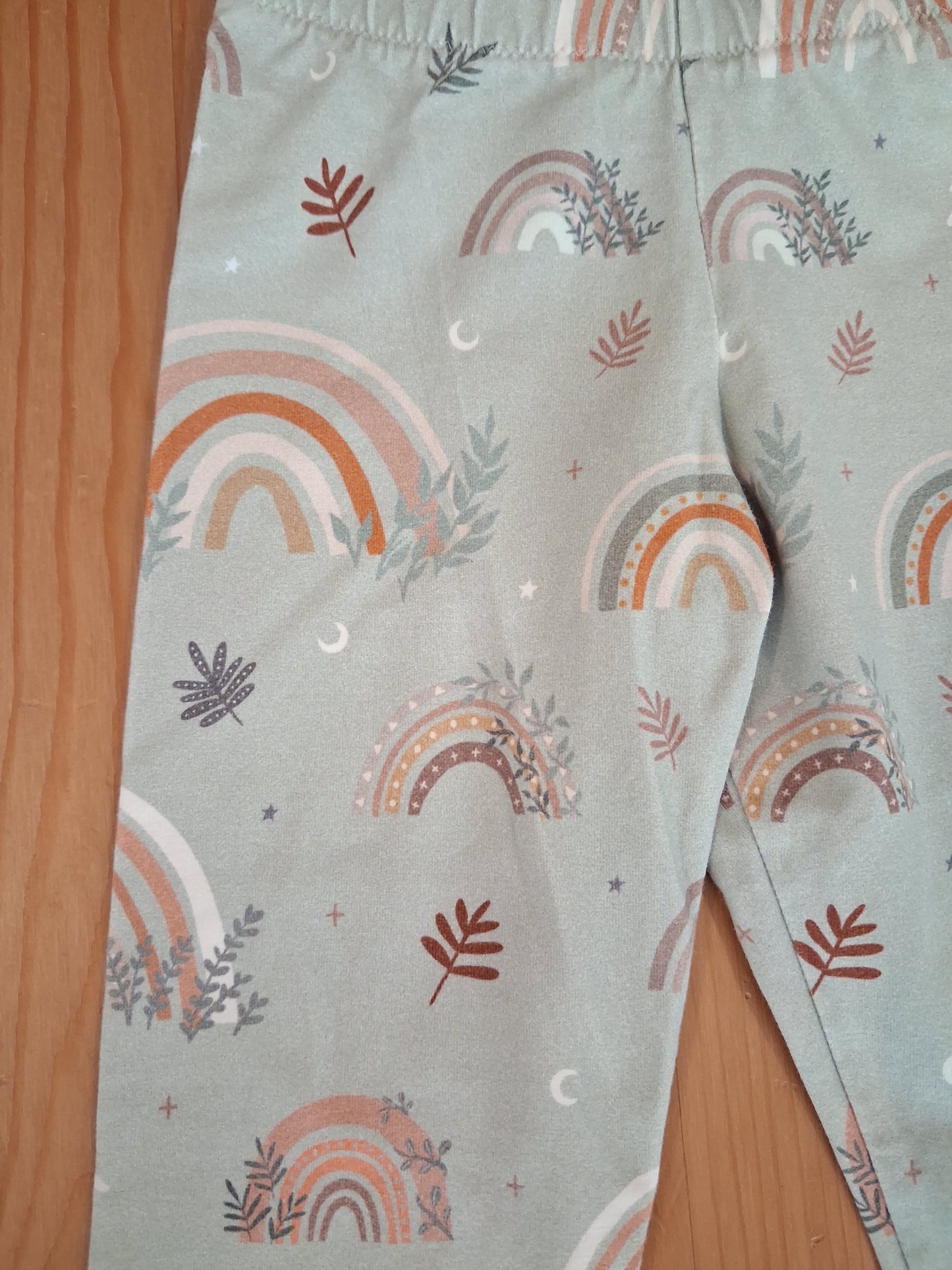 Handmade Rainbows & Nature Leggings - Girls 4-5 years - Deer And Dandelion