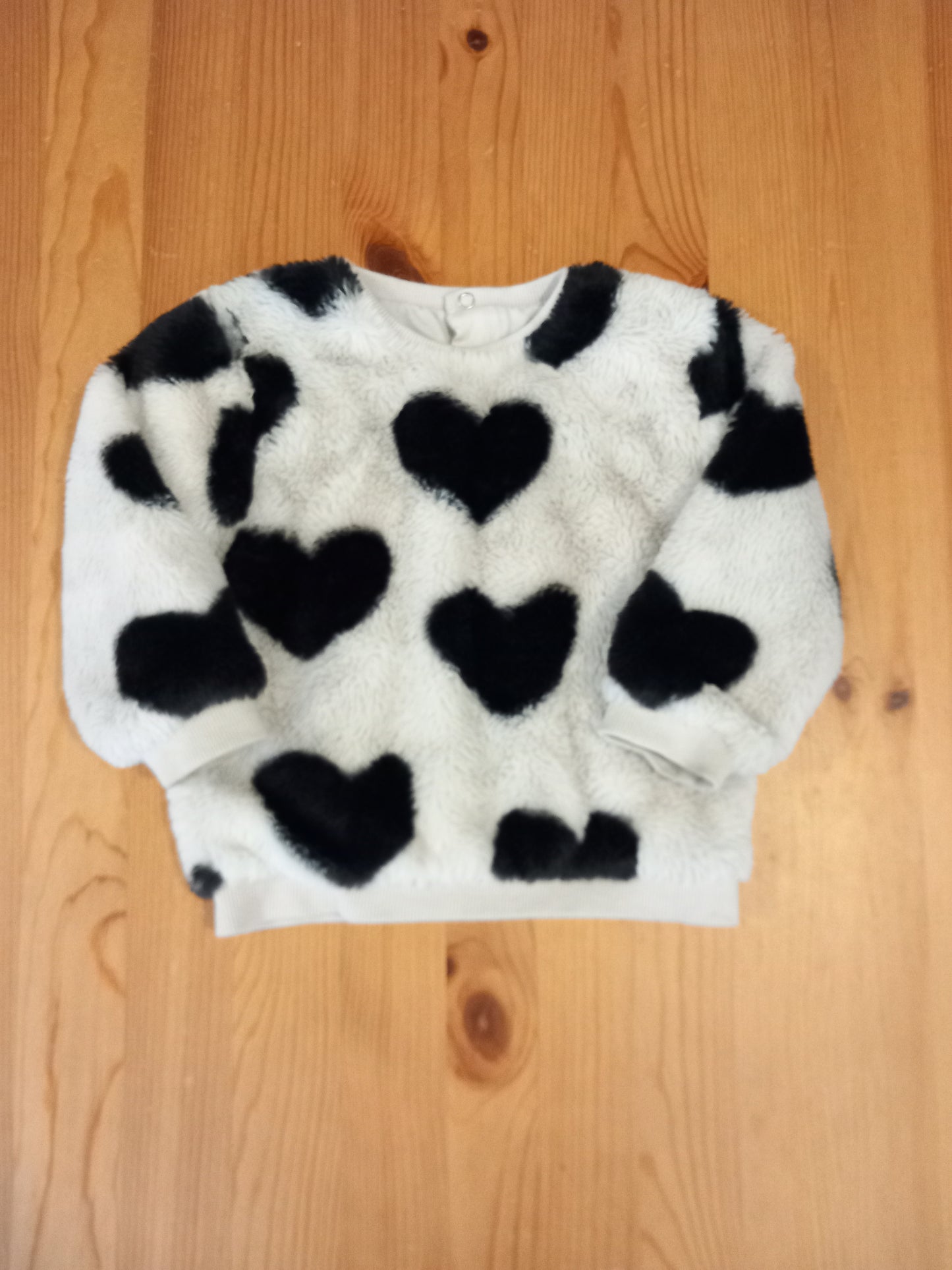 Furry Hearts Jumper - Girls 12-18 months - Nutmeg