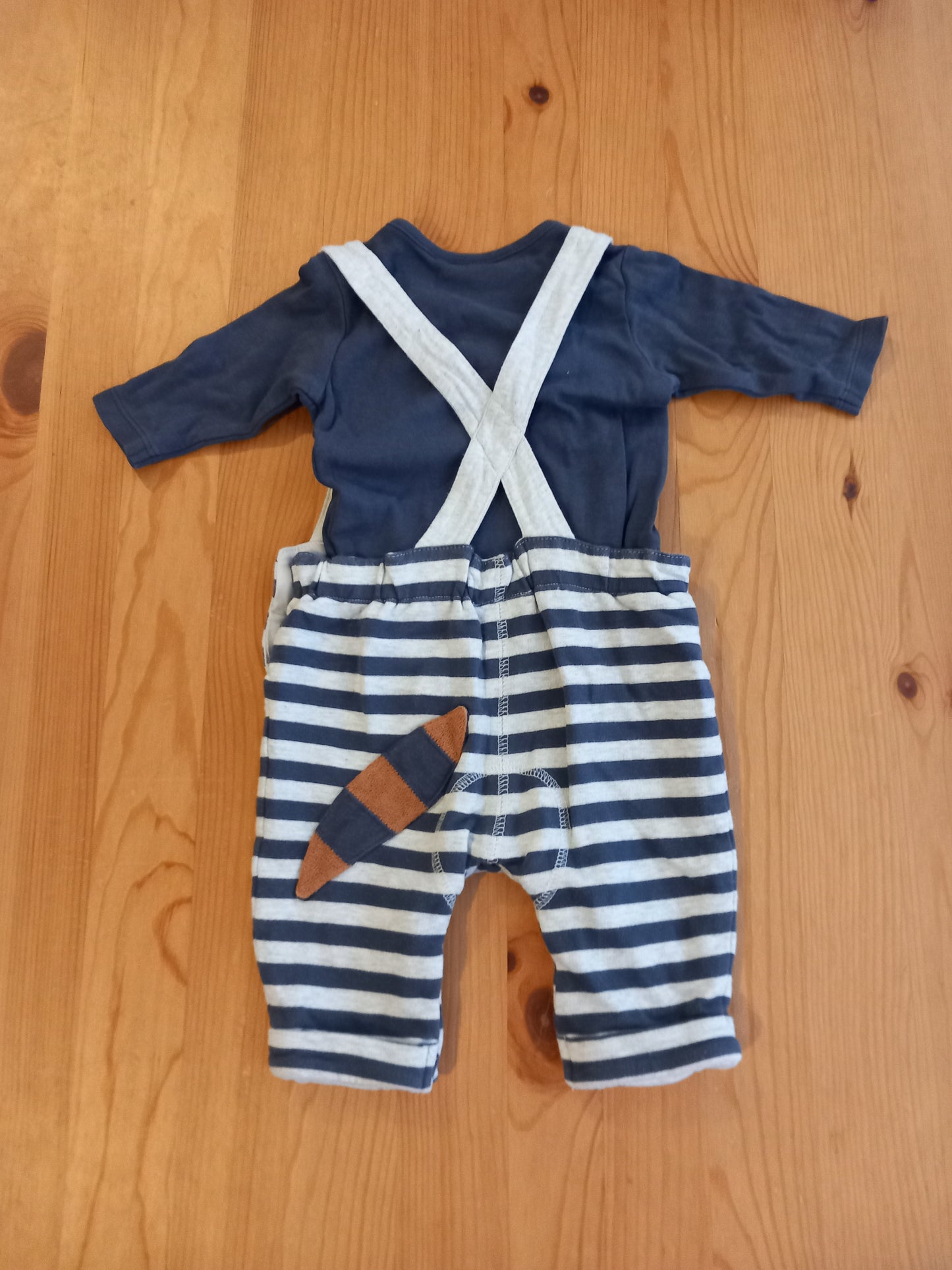 Dog Dungarees & Navy Bodysuit Set - Boys up to 3 months - Next