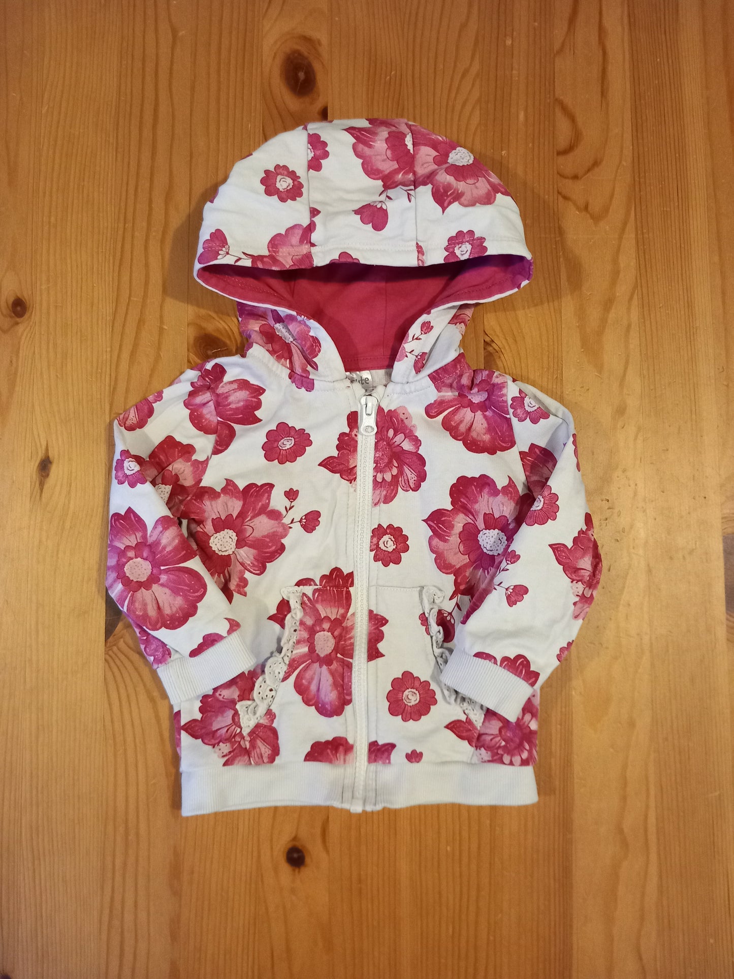 Zip Up Floral Hoodie - Girls 9-12 months - So Cute