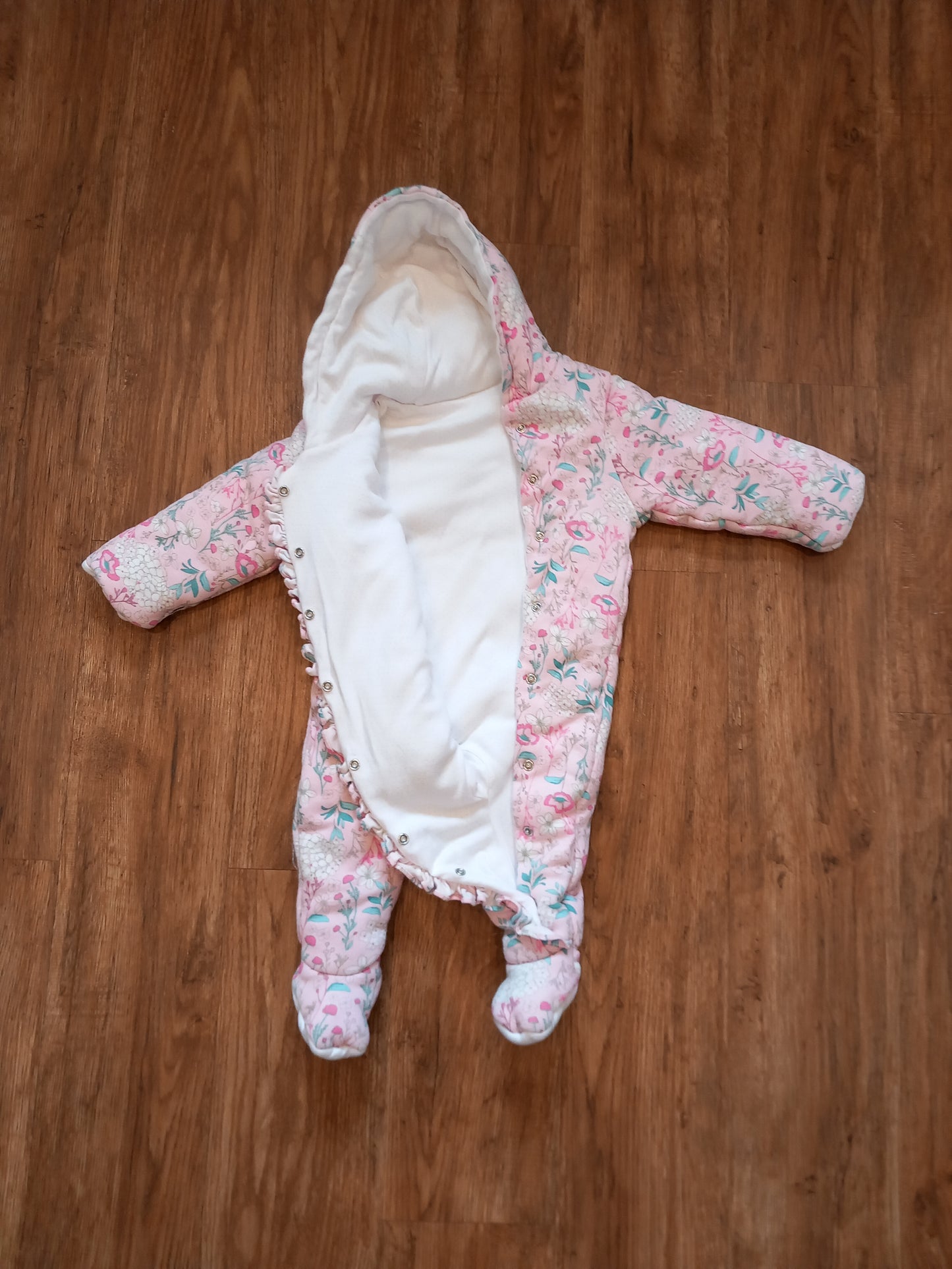 Pink Floral Pramsuit - Girls 6-9 months - Mini Club