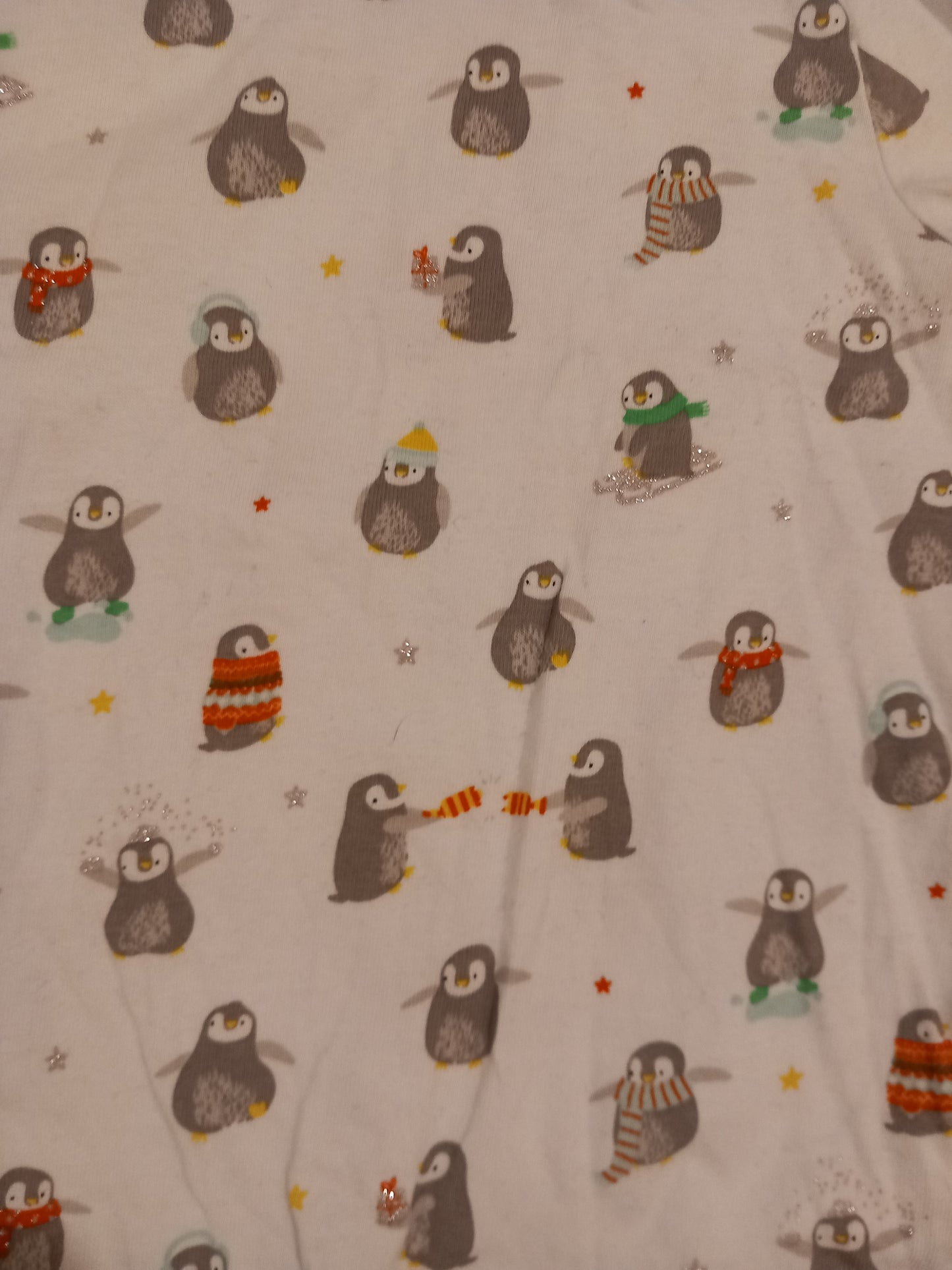 Glittery Penguins Long Sleeve Christmas Top - Girls 18-24 months - Bluezoo