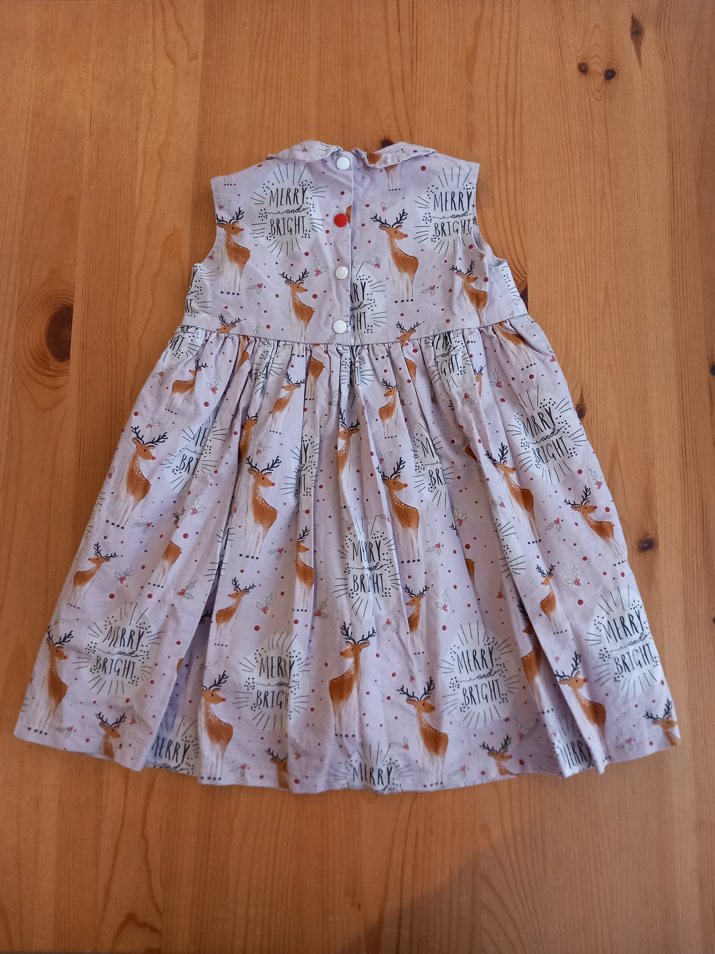 Handmade Lined Christmas Dress - Girls 3-4 years - Popsy & Mama