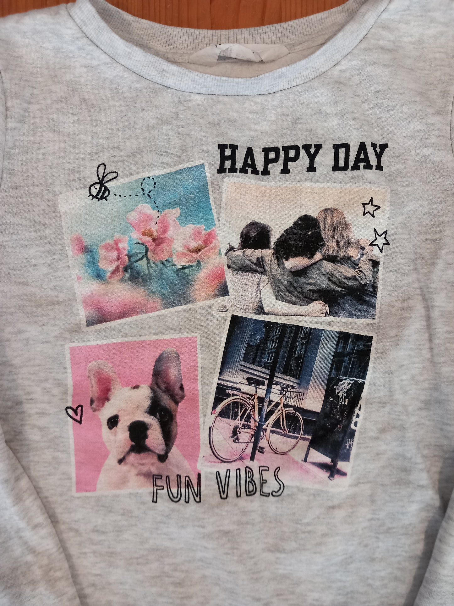 Grey Pictures Sweatshirt - Girls 10-12 years - H&M