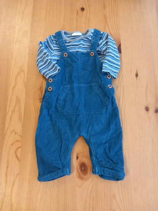 Corduroy Dungarees & Striped Bodysuit Set - Boys up to 3 months - Next