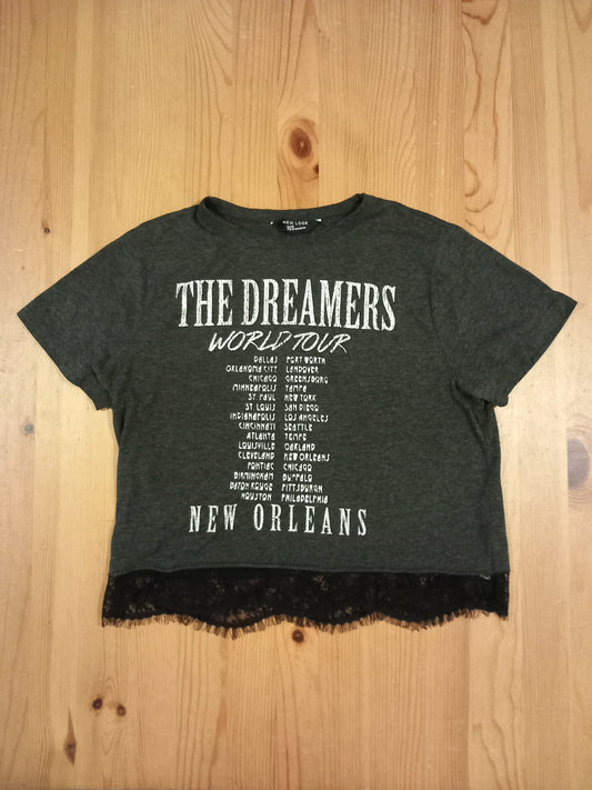 Grey 'The Dreamers' Cropped Oversized T-Shirt - Girls 12-13 years - New Look