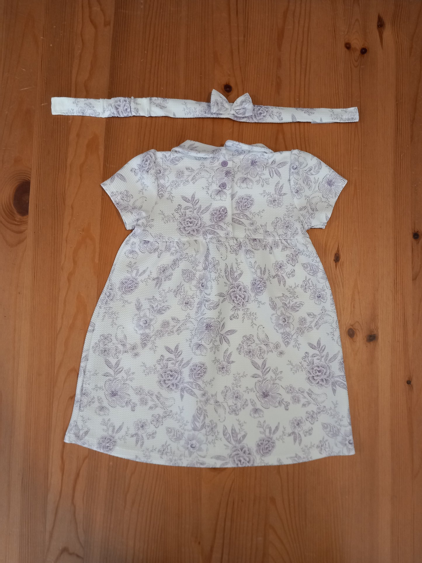 Floral Short Sleeve Dress & Headband - Girls 12-18 months - TU